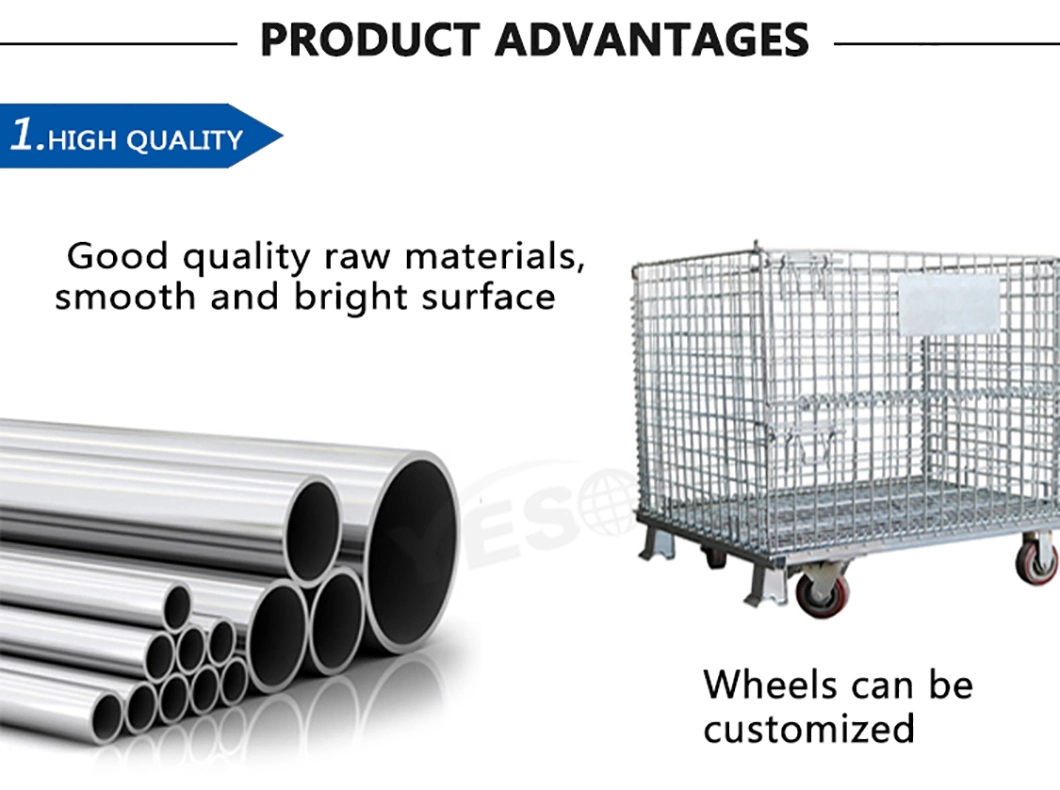 Wholesale Collapsible Lockable Wire Mesh Container Metal Storage Cages for Warehouse