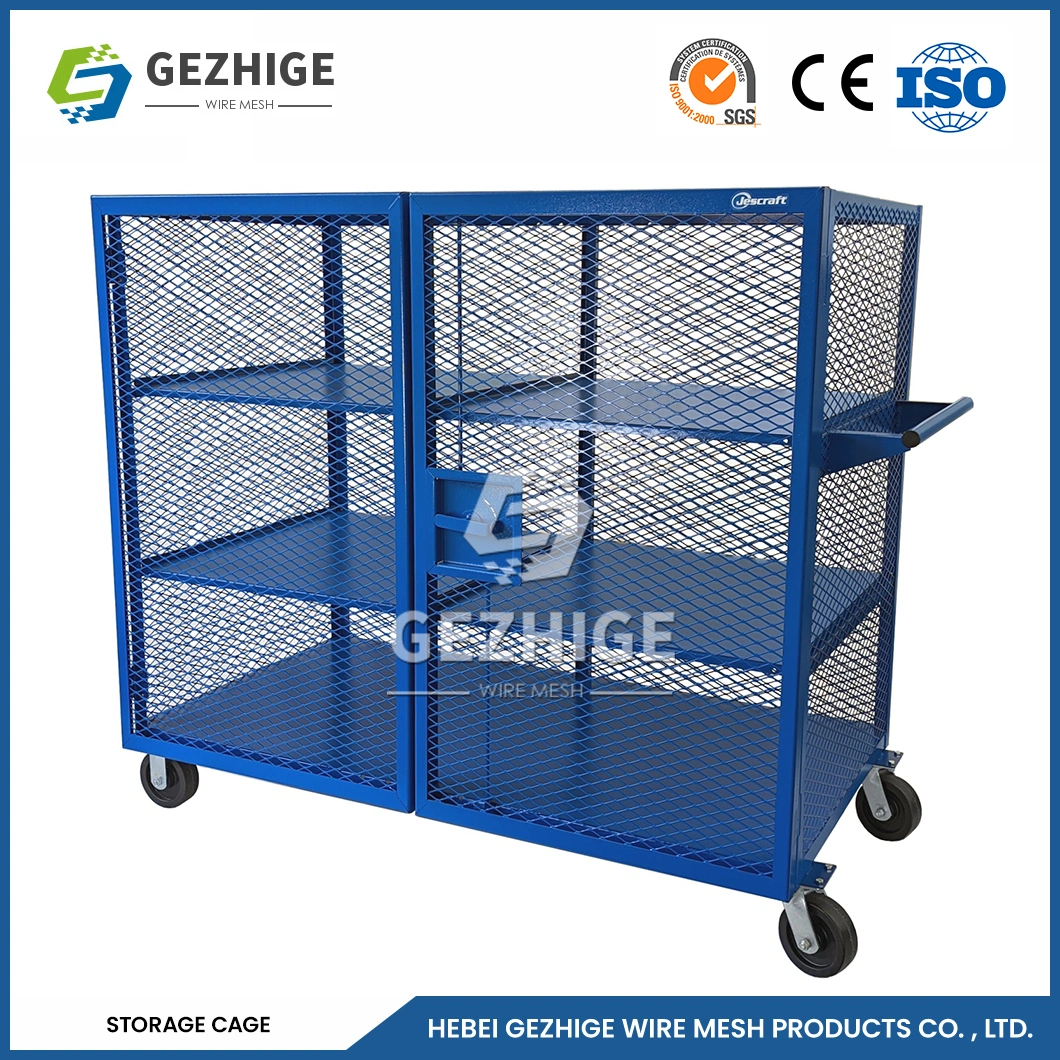 Gezhige OEM Custom China Lockable Stackable Metal Welded Wire Mesh Container Steel Storage Cage