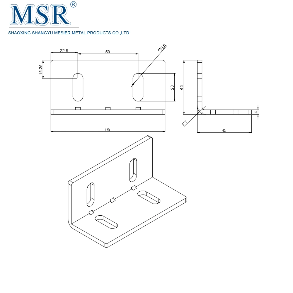 50100g Flat Large Customized Steel Bracket L Shape Bracket Air Conditioner Wall Mount Bracket